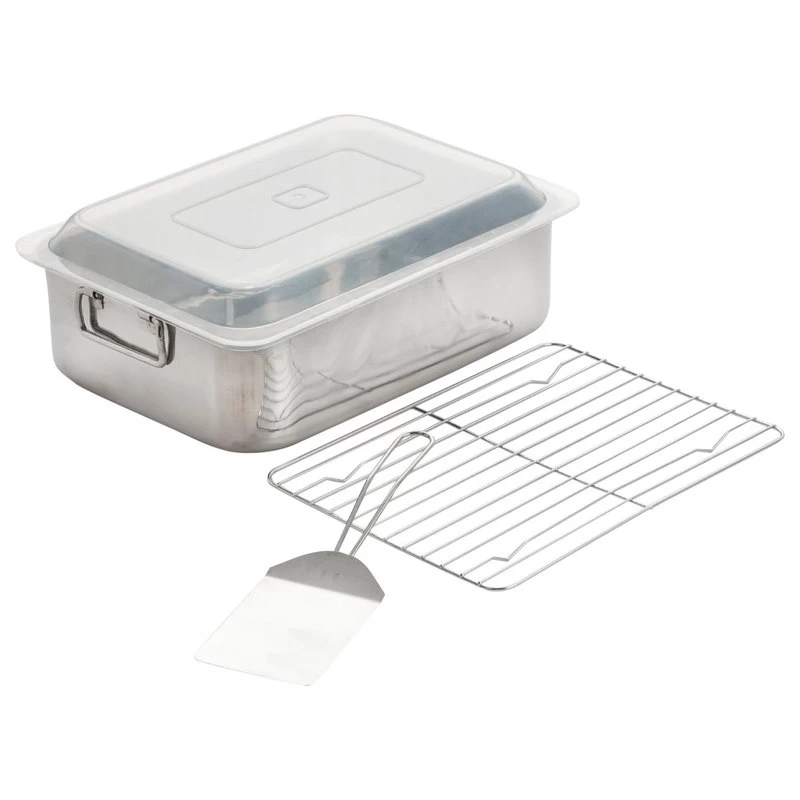 4 Piece All-In-One Roaster And Lasagna Pan With Plastic Cover