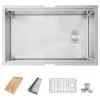 30"L X 19"L Single Bowl Undermount 16G Reversible Workstation Kitchen Sink