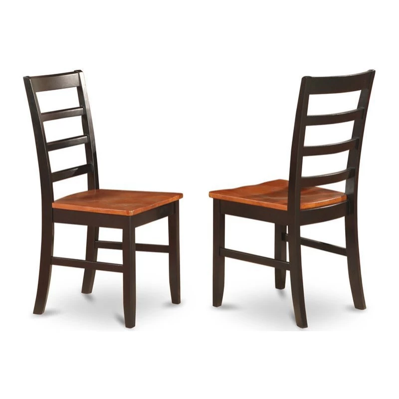 East West Furniture Weston 5-piece Wood Table And Dining Chairs In Black/Cherry - Image 4