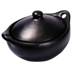 Ancient Cookware Oval Chamba Clay Casserole, 8.3x10.8x6.5
