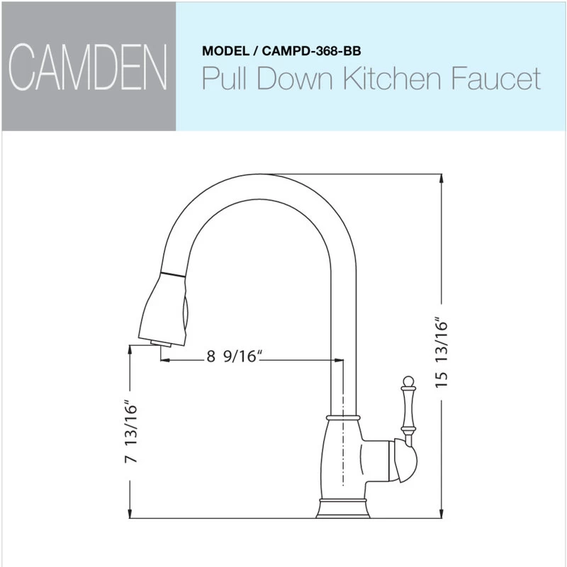 Camden Pull Down Kitchen Faucet With CeraDox Technology, Brushed Brass - Image 5