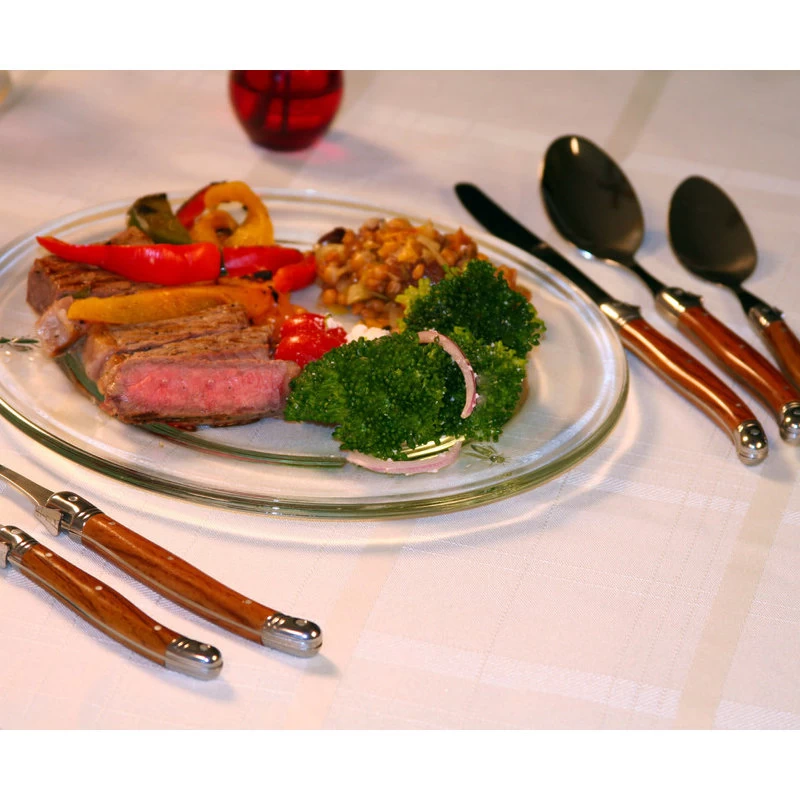 20 Piece Laguiole Wood Grain Flatware Set - Image 3