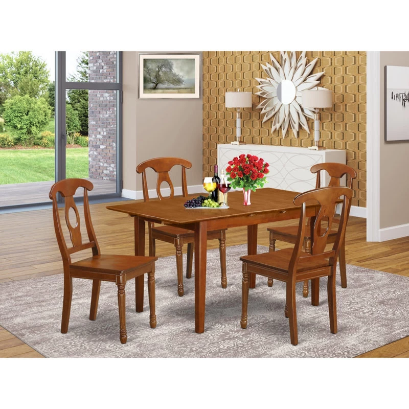 Psna5-Sbr-W 5-Piece Small Kitchen Table Set Table And 4 Kitchen Dining Chairs - Image 4