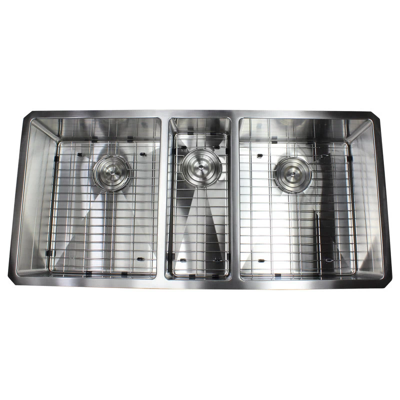 42" 16 Gauge Undermount Triple Bowl Stainless Steel Sink Package - Image 4