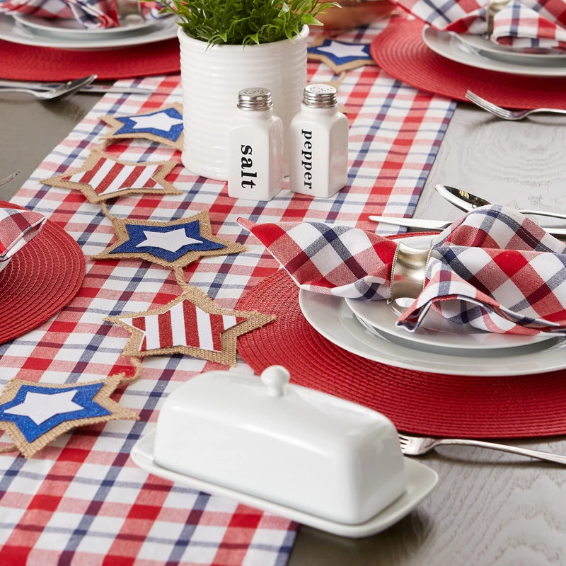 Round Woven Placemats Red, Set Of 6 - Image 4