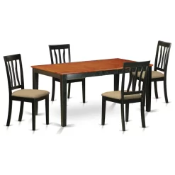 Nian5-Bch-C, 5-Piece Kitchen Table Set, Dining Table And 4 Wooden Kitchen Chairs