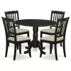 Atlin Designs 5-piece Wood Dining Set With Slatted Chairs In Black