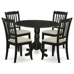 Atlin Designs 5-piece Wood Dining Set With Slatted Chairs In Black