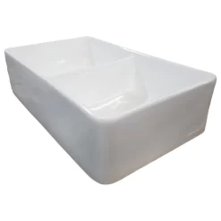 32" White Fireclay Farmhouse Kitchen Sink