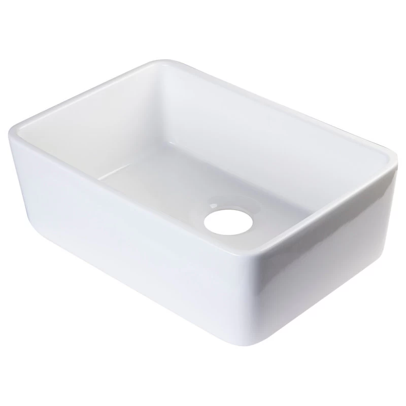 ALFI Brand AB503-W Fireclay 23'' Single Farmhouse Kitchen Sink In White