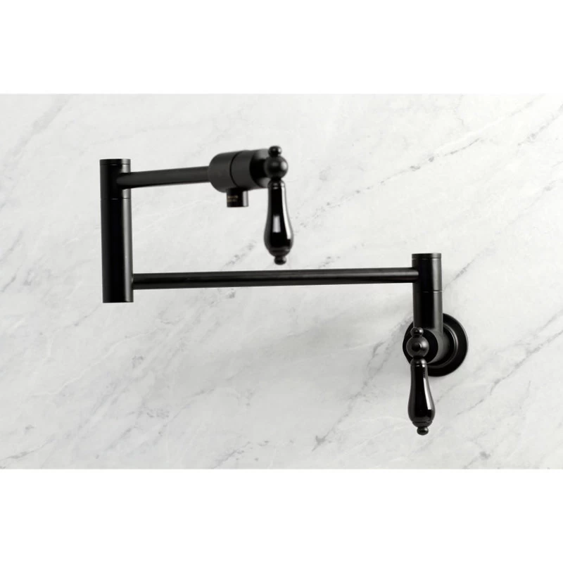 Kingston Brass KS4100PKL Duchess Wall Mount Pot Filler, Matte Black - Image 4