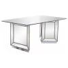 Nicolette Mirrored Silver Dining Table, 72"