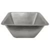 Premier Copper Products 17" Large Square Hammered Copper Bar/Prep Sink, Nickel