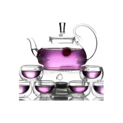 Teaology Fiore Borosilicate Blooming Teapot And Glass Set