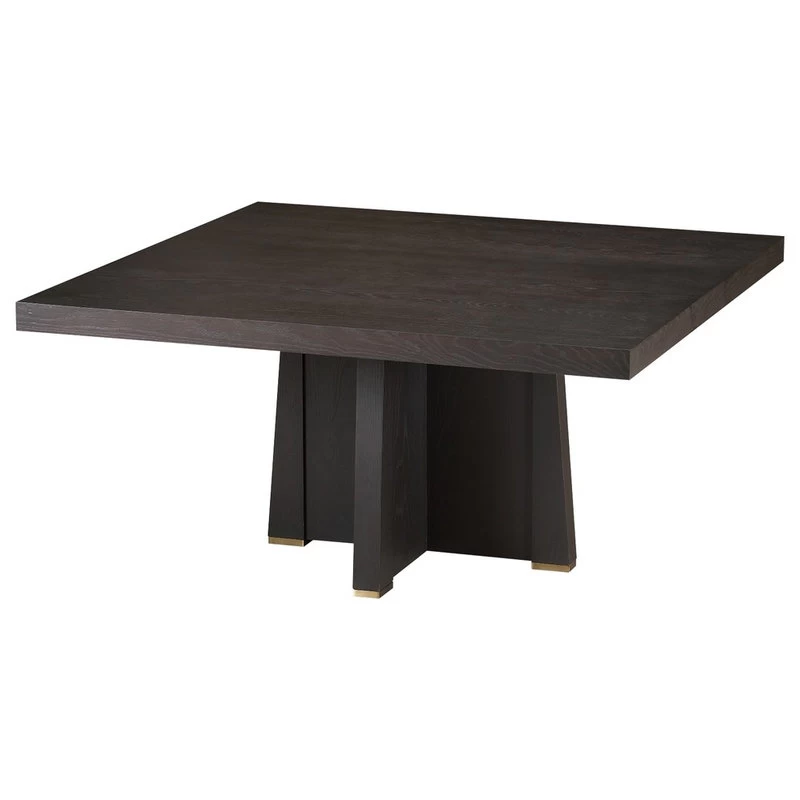 The Gael Dining Table, Transitional, Square, Ebony Oak, 60"x60" - Image 2