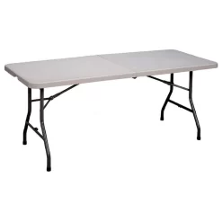 Correll 30"W X 72"D Economy Blow-Molded Fold In Half Table In Gray Granite