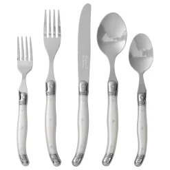 French Home Laguiole 20 Piece Stainless Steel Flatware For 4, Pearl White