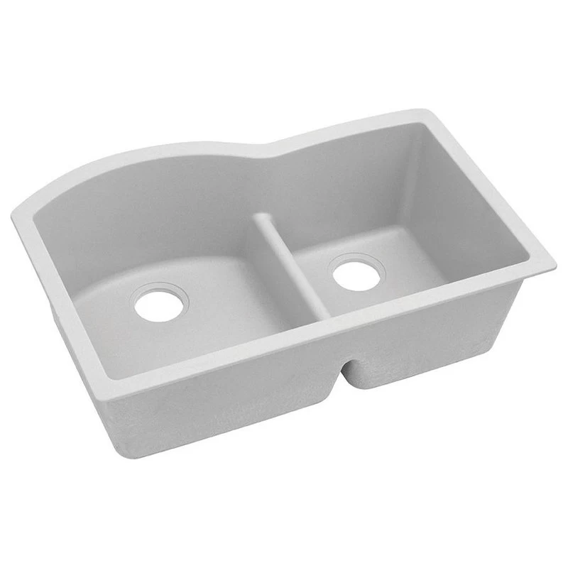 ELGHU3322RWH0 Quartz Classic 33" Undermount Sink With Aqua Divide, White - Image 3