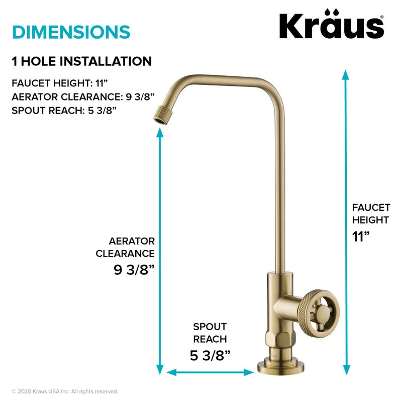 Urbix Drinking Water Dispenser Beverage Kitchen Faucet, Brushed Gold - Image 4