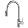 Casa Single Handle Pull Down Faucet, Brush Nickel, W/O Soap Dispenser
