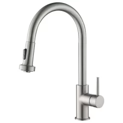 Casa Single Handle Pull Down Faucet, Brush Nickel, W/O Soap Dispenser