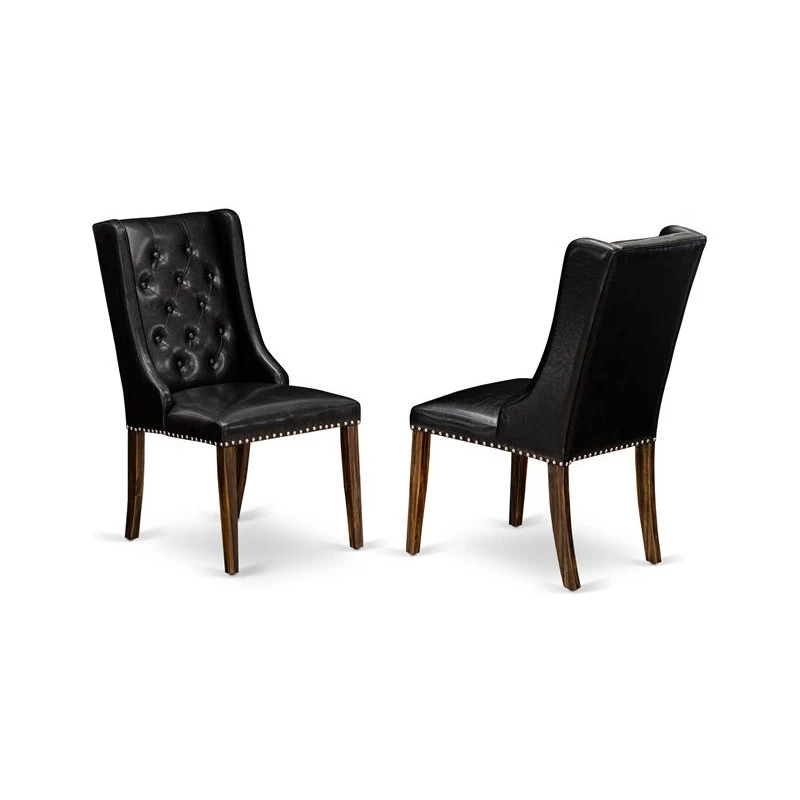 East West Furniture Celina 5-piece Wood Dining Set In Jacobean Brown/Black - Image 4