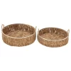 Handwoven Natural Seagrass Basket Trays, Set Of 2