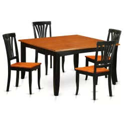 Pfav5-Bch-W, 5-Piece Dining Room Set, Dining Table And 4 Wooden Dining Chairs