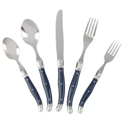 French Home Laguiole 20 Piece Stainless Steel Flatware Set, Service For 4, Navy