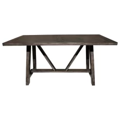 Accentrics Home Farmhouse Trestle Style Gray Dining Table In Carbon DS-D156-130