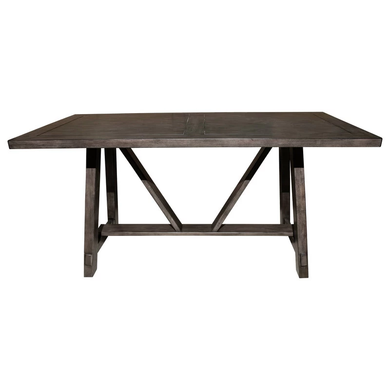 Accentrics Home Farmhouse Trestle Style Gray Dining Table In Carbon DS-D156-130