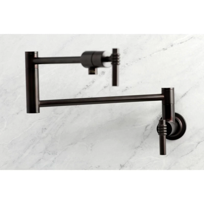 Kingston Brass KS4105ML Milano Wall Mount Pot Filler, Oil Rubbed Bronze - Image 4