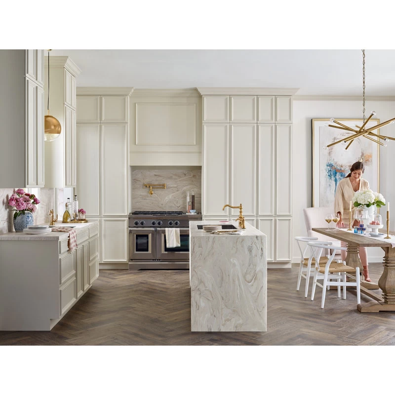 Moen Traditional Pot Filler Brushed Gold Two-Handle Kitchen Faucet - Image 5