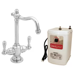 Victorian 9" Hot And Cold Water Dispenser And Tank, Polished Chrome