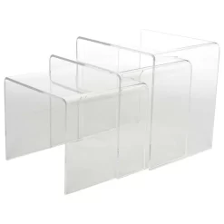 Baxton Studio Acrylic Nesting Table 3 Piece Table, Set Display Stands