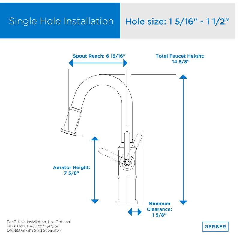Kinzie Single Handle Pull-Down Prep Faucet, Stainless Steel - Image 4