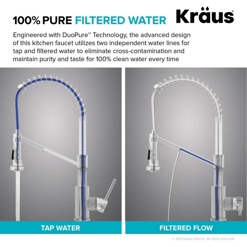 Bolden Commercial Pull-Down 1-Handle Kitchen Filter Faucet, 3-Function, SFS - Image 8