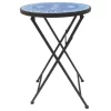 Saint Birch Lori Transitional Metal Folding Side Table In Blue/Black