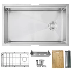 30"L X 19"W Stainless Steel Single Basin Undermount Kitchen Sink