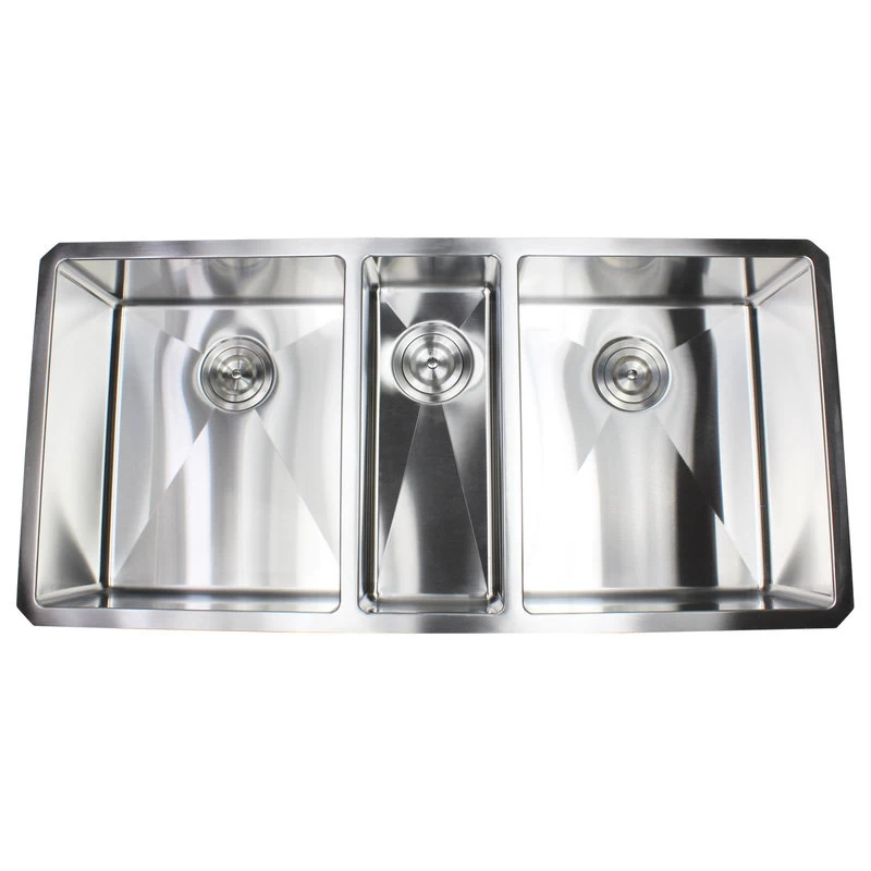 42" 16 Gauge Undermount Triple Bowl Stainless Steel Sink Package - Image 2