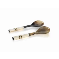 "Cote D Ivoire" 2-Piece Salad Server Set, White Bone Handle