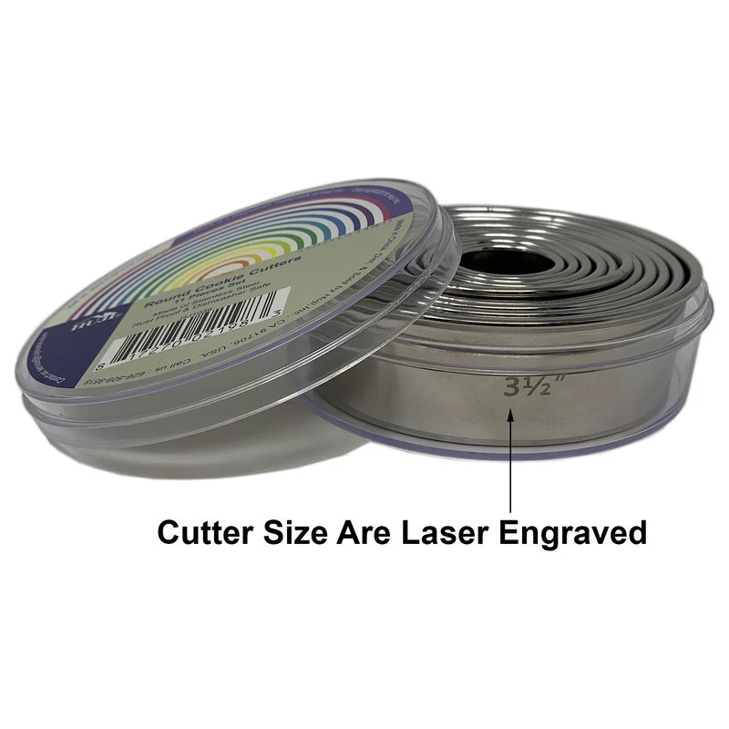 11-Piece Stainless Steel Professional Round Pastry Cookie Dough Cutter Set - Image 5