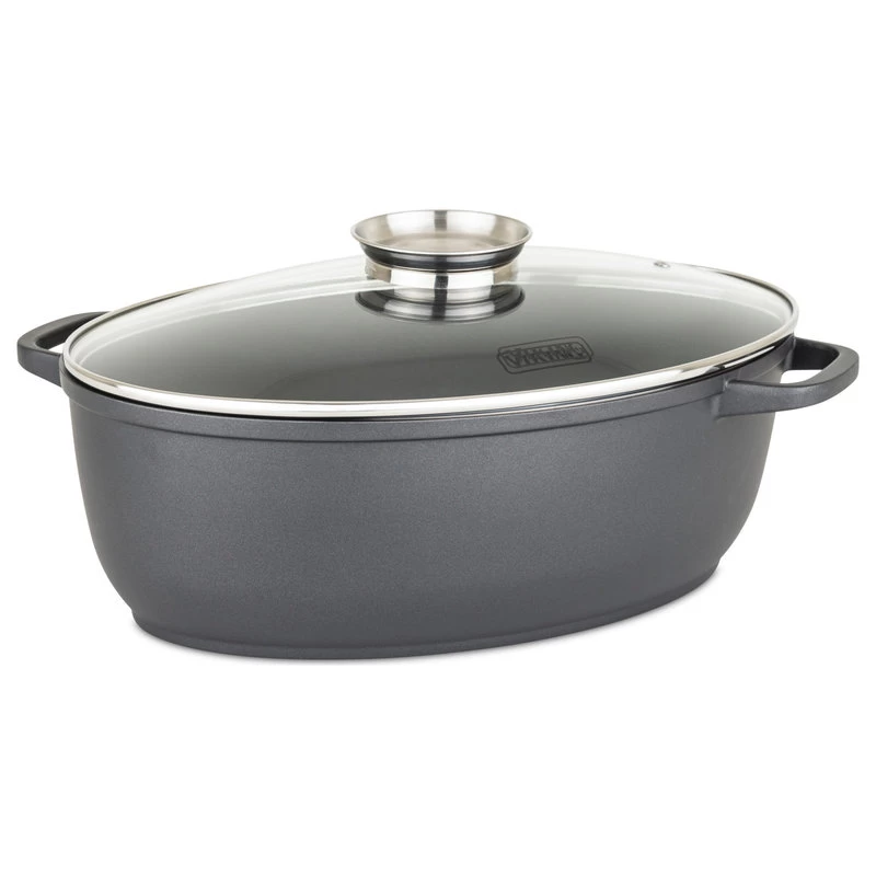 Viking 3-in-1 8.6 Qt Die Cast Oval Roaster With BONUS Glass Basting Lid - Image 3