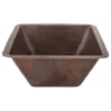 Premier Copper Products 17" Large Square Hammered Copper Bar/Prep Sink