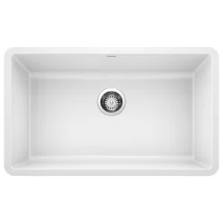 Blanco Precis 30" Single Bowl Silgranit Sink, White, Modern