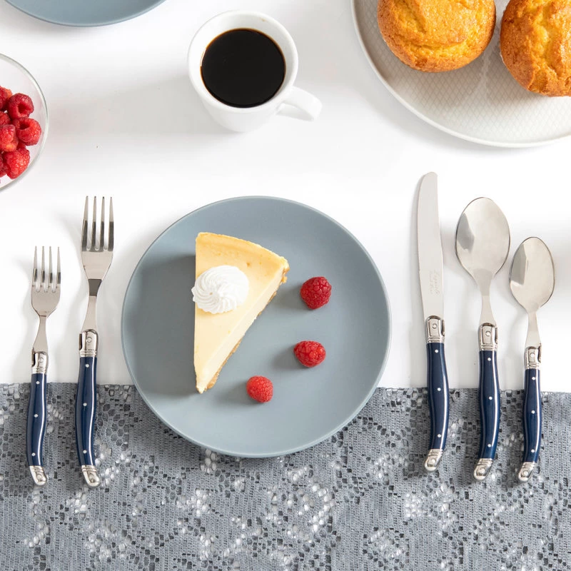 French Home Laguiole 20 Piece Stainless Steel Flatware Set, Service For 4, Navy - Image 2