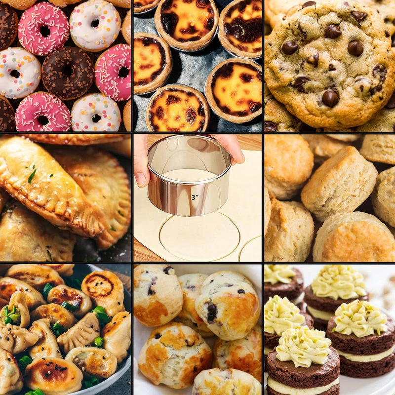 11-Piece Stainless Steel Professional Round Pastry Cookie Dough Cutter Set - Image 2