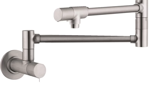 Hansgrohe Talis S Pot Filler, Wall-Mounted Steel Optic