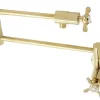 Kingston Brass KS4102BEX Essex Wall Mount Pot Filler, Polished Brass
