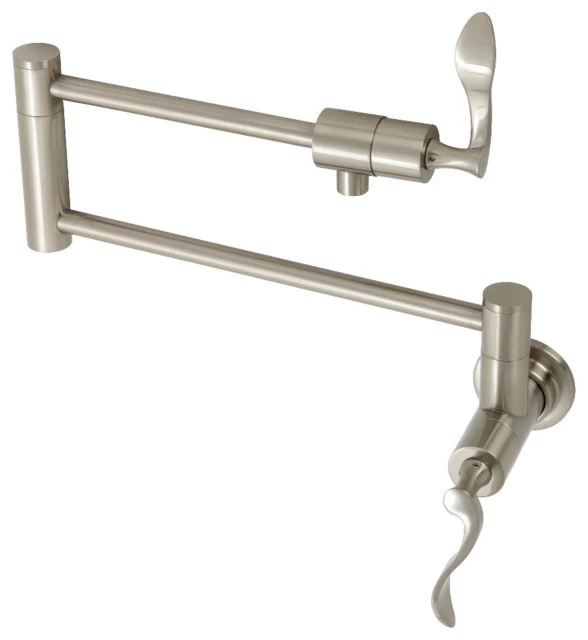 Kingston Brass KS4108CFL Century Wall Mount Pot Filler, Brushed Nickel